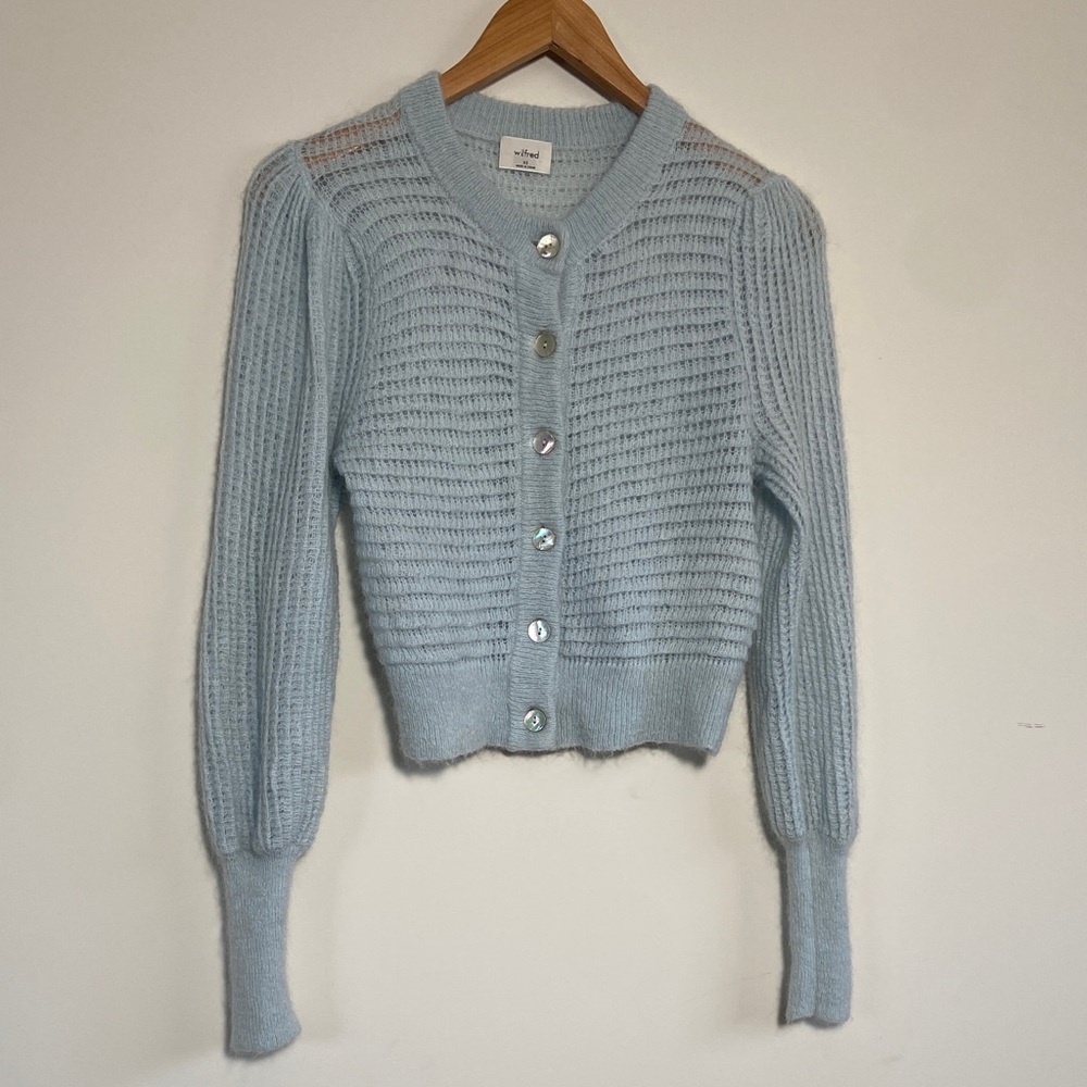 Wilfred Sky Blue Knit Cardigan